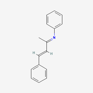 molecular formula C16H15N B12667514 N-(1-Methyl-3-phenyl-2-propenylidene)aniline CAS No. 17424-79-2