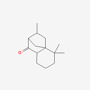 molecular formula C14H22O B12667521 Hexahydro-3,5,5-trimethyl-2H-2,4a-methanonaphthalen-1(5H)-one CAS No. 77923-83-2