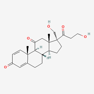 molecular formula C23H30O5 B12667533 Pregna-1,4-diene-3,11,20-trione, 17,21-dihydroxymethyl- CAS No. 1323-45-1