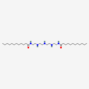 molecular formula C32H67N5O2 B12667588 N,N'-Bis(iminobis(ethyleneiminoethylene))bis(dodecanamide) CAS No. 43208-98-6