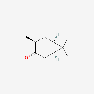 molecular formula C10H16O B12667616 (1alpha,4beta,6alpha)-4,7,7-Trimethylbicyclo(4.1.0)heptan-3-one CAS No. 24278-58-8