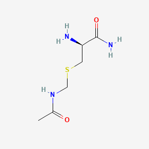 molecular formula C6H13N3O2S B12667673 (S)-3-(((Acetylamino)methyl)thio)-2-aminopropionamide CAS No. 85909-35-9