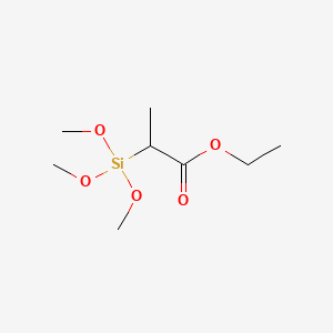 molecular formula C8H18O5Si B12667684 Propanoic acid, 2-(trimethoxysilyl)-, ethyl ester CAS No. 137787-41-8