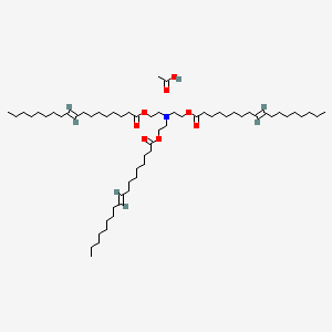 molecular formula C62H115NO8 B12667688 Tris(2-(octadec-9-enoyloxy)ethyl)ammonium acetate CAS No. 97337-94-5