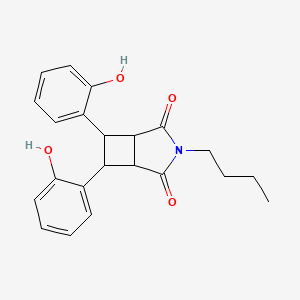 molecular formula C22H23NO4 B12667689 3-Butyl-6,7-bis(2-hydroxyphenyl)-3-azabicyclo[3.2.0]heptane-2,4-dione CAS No. 84319-81-3