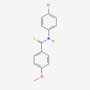 molecular formula C14H12BrNOS B12667717 Benzenecarbothioamide, N-(4-bromophenyl)-4-methoxy- CAS No. 127351-04-6