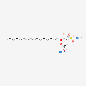 molecular formula C20H36Na2O7S B12667721 Disodium 1-hexadecyl 2-sulphonatosuccinate CAS No. 42160-83-8