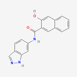molecular formula C18H13N3O2 B12667756 3-Hydroxy-N-1H-indazol-6-ylnaphthalene-2-carboxamide CAS No. 84837-23-0
