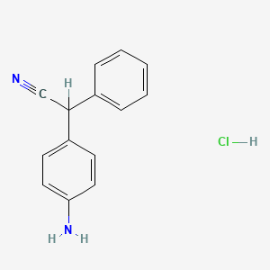 molecular formula C14H13ClN2 B1266777 2-(p-Aminophenyl)-2-phenylacetonitrile monohydrochloride CAS No. 69833-17-6