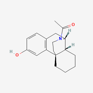 molecular formula C18H23NO2 B12667775 Morphinan-3-ol, 17-acetyl-, (+-)- CAS No. 63904-95-0