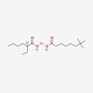molecular formula C18H36O4Zn B12667783 (2-Ethylhexanoato-O)(neodecanoato-O)zinc CAS No. 85702-72-3