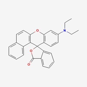 molecular formula C28H23NO3 B1266780 Spiro[12H-benzo[a]xanthene-12,1'(3'H)-isobenzofuran]-3'-one, 9-(diethylamino)- CAS No. 26628-47-7