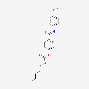 molecular formula C20H23NO4 B12667811 Carbonic acid, 4-(((4-methoxyphenyl)imino)methyl)phenyl pentyl ester CAS No. 50261-16-0