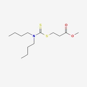 molecular formula C13H25NO2S2 B12667812 Methyl 3-(((dibutylamino)thioxomethyl)thio)propanoate CAS No. 32750-89-3