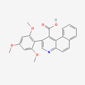 molecular formula C23H19NO5 B12667834 2-(2,4,6-Trimethoxyphenyl)benzo[F]quinoline-1-carboxylic acid CAS No. 71989-98-5