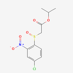 molecular formula C11H12ClNO5S B12667853 Acetic acid, ((4-chloro-2-nitrophenyl)sulfinyl)-, 1-methylethyl ester CAS No. 139326-45-7