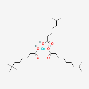 molecular formula C28H56CeO6 B12667924 (Isodecanoato-O)(isooctanoato-O)(neodecanoato-O)cerium CAS No. 94086-45-0