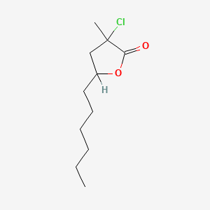 molecular formula C11H19ClO2 B12667979 3-Chloro-5-hexyl-3-methyldihydrofuran-2(3H)-one CAS No. 76617-42-0