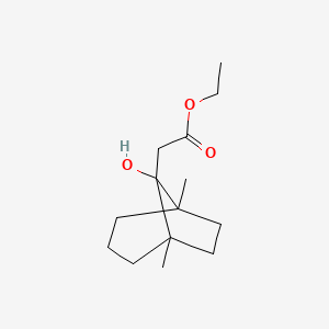 molecular formula C14H24O3 B12668042 Ethyl 2-(8-hydroxy-1,5-dimethylbicyclo(3.2.1)oct-8-yl)acetate CAS No. 83878-04-0