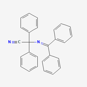 molecular formula C27H20N2 B12668072 Benzeneacetonitrile, alpha-((diphenylmethylene)amino)-alpha-phenyl- CAS No. 107783-08-4