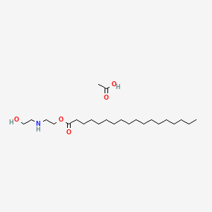 molecular formula C24H49NO5 B12668113 (2-Hydroxyethyl)(2-(stearoyloxy)ethyl)ammonium acetate CAS No. 68959-26-2