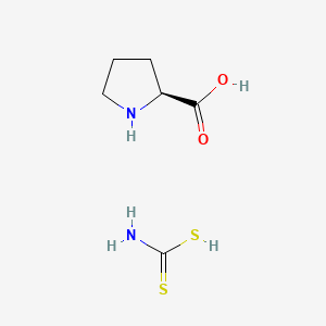molecular formula C6H12N2O2S2 B12668119 Proline dithiocarbamate CAS No. 7250-31-9