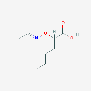 molecular formula C9H17NO3 B1266812 2-{[(Propan-2-ylidene)amino]oxy}hexanoic acid CAS No. 5001-38-7