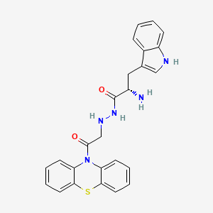 molecular formula C25H23N5O2S B12668188 L-Tryptophan, 2-(2-oxo-2-(10H-phenothiazin-10-yl)ethyl)hydrazide CAS No. 84409-83-6