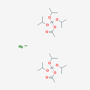 molecular formula C22H48Al2MgO10 B12668227 Magnesium bis((acetato-O)tris(propan-2-olato)aluminate) CAS No. 34463-98-4