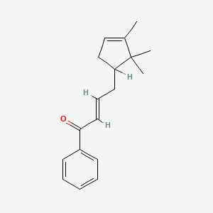 molecular formula C18H22O B12668281 1-Phenyl-4-(2,2,3-trimethyl-3-cyclopenten-1-yl)-2-buten-1-one CAS No. 85187-14-0