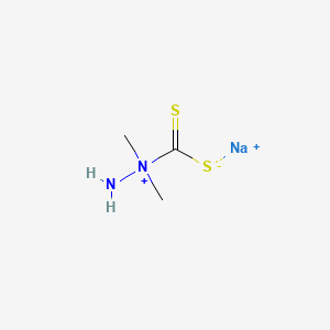 molecular formula C3H8N2NaS2+ B12668305 Sodium 2,2-dimethyldithiocarbazate CAS No. 93894-05-4