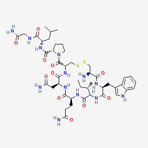 molecular formula C45H67N13O11S2 B12668306 Oxytocin, trp(2)- CAS No. 37883-08-2