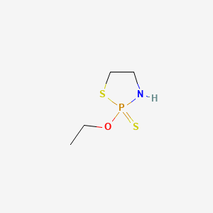molecular formula C4H10NOPS2 B12668396 1,3,2-Thiazaphospholidine, 2-ethoxy-, 2-sulfide CAS No. 13346-70-8