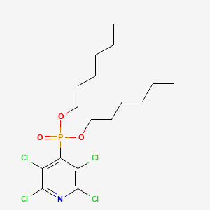 molecular formula C17H26Cl4NO3P B12668402 Phosphonic acid, (2,3,5,6-tetrachloro-4-pyridinyl)-, dihexyl ester CAS No. 62652-94-2