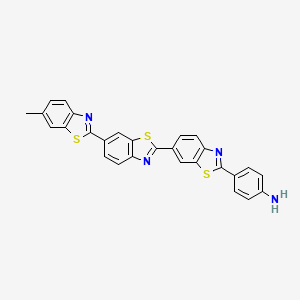 molecular formula C28H18N4S3 B12668441 4-[6-[6-(6-methyl-1,3-benzothiazol-2-yl)-1,3-benzothiazol-2-yl]-1,3-benzothiazol-2-yl]aniline CAS No. 73302-00-8