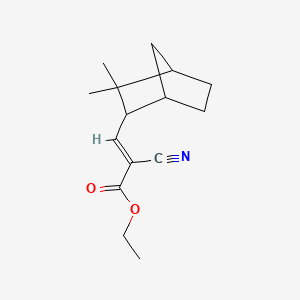 molecular formula C15H21NO2 B12668490 Ethyl 2-cyano-3-(3,3-dimethylbicyclo(2.2.1)hept-2-yl)acrylate CAS No. 79569-92-9