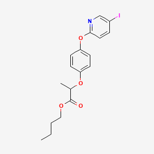 molecular formula C18H20INO4 B12668514 Butyl 2-(4-((5-iodo-2-pyridyl)oxy)phenoxy)propionate CAS No. 79438-66-7