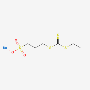 molecular formula C6H11NaO3S4 B12668575 Sodium 3-(((ethylthio)thioxomethyl)thio)propanesulphonate CAS No. 97659-25-1