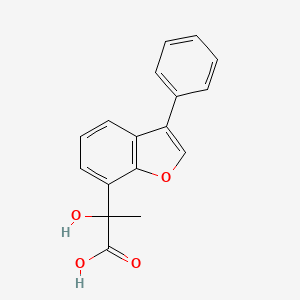 molecular formula C17H14O4 B12668576 alpha-Hydroxy-alpha-methyl-3-phenylbenzofuran-7-acetic acid CAS No. 42434-98-0