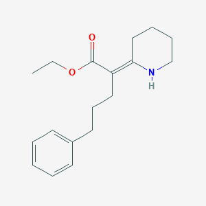 molecular formula C18H25NO2 B12668632 Benzenepentanoic acid, alpha-2-piperidinylidene-, ethyl ester CAS No. 118268-56-7