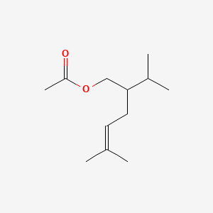 molecular formula C12H22O2 B12668643 2-Isopropyl-5-methylhex-4-enyl acetate CAS No. 74912-37-1