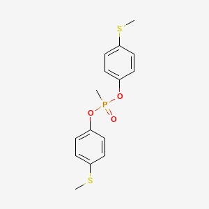 molecular formula C15H17O3PS2 B12668649 Phosphonic acid, methyl-, bis(4-(methylthio)phenyl) ester CAS No. 88847-60-3