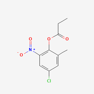 molecular formula C10H10ClNO4 B12668664 4-Chloro-6-nitro-ocresyl propanoate CAS No. 84824-99-7