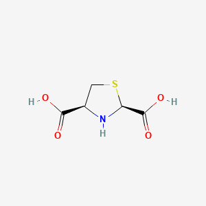 molecular formula C5H7NO4S B12668673 2,4-Thiazolidinedicarboxylic acid, cis- CAS No. 141627-80-7