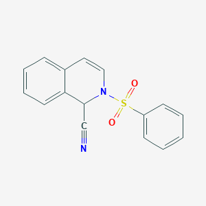molecular formula C16H12N2O2S B1266872 2-(苯磺酰基)-1,2-二氢异喹啉-1-碳腈 CAS No. 1035-19-4