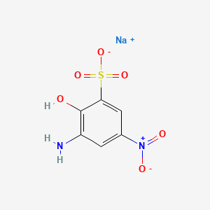 molecular formula C6H5N2NaO6S B12668728 Sodium 3-amino-2-hydroxy-5-nitrobenzenesulphonate CAS No. 74525-32-9
