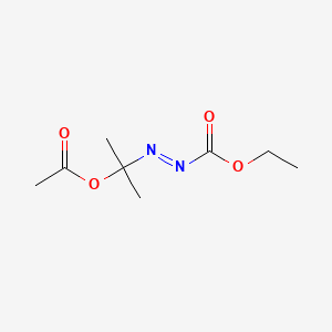 molecular formula C8H14N2O4 B12668763 Ethyl 2-(1-(acetyloxy)-1-methylethyl)diazenecarboxylate CAS No. 6971-81-9