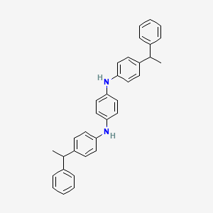 molecular formula C34H32N2 B12668792 N,N'-Bis[4-(1-phenylethyl)phenyl]benzene-1,4-diamine CAS No. 86579-43-3