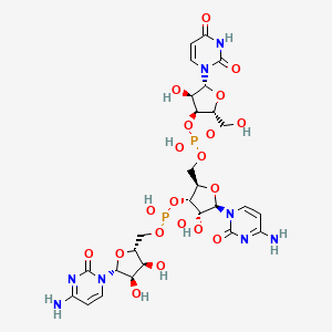 molecular formula C27H36N8O20P2 B12668808 Cytidylyl-(5'.3')-cytidylyl-(5'.3')-uridine CAS No. 3275-70-5