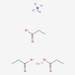 molecular formula C9H19CuNO6 B12668840 Propionic acid, ammonium copper salt CAS No. 71745-82-9